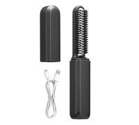 Mini Hair Straightener Brush with Protective Storage Case, USB Rechargeable Portable Pocket Electric Hot Comb, Constant Temperature Travel Hair Styling Brush for