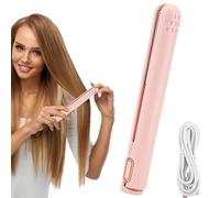 Mini Hair Straightener Curler - Portable 2-in-1 Styling Tool, Dual Voltage Ceramic Flat Iron Stick, Travel Size Heat Styler | Versatile Curling Crimp Straightening Device for Short, Long, Fine