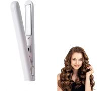 Mini Hair Straightener, Curling Iron, Portable Straighteners, 2 in 1 Dual-Purpose Upgrade Hair Straighteners, Travel Curling Iron for All Hair Types, for Short and Long Hair (White)