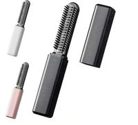 Mini Hair Straightener for Bangs, Mini Cordless Straightener USB Type-C Rechargeable, Portable Pocket Hair for Travel, Compact Heat Comb for On the Go Touch Ups-Black