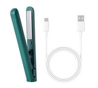 Mini Hair Straightener for Short Hair 2 in 1 Cordless Hair Straighteners & Curle Cordless Hair Straightener Small Straighteners Ceramic Plate Travel Straighteners (Green)