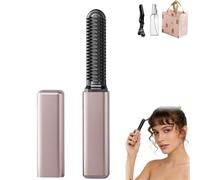 Mini Hair Straightener for Travel and Bangs, Mini Bangs Clip Shaped Like a Lipstick, Ceramic Flat Iron with 15s Fast Heat Up, Lightweight Portable Styling Tool for Short Hair and Touch Ups (Pink)