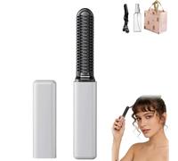 Mini Hair Straightener for Travel and Bangs, Mini Bangs Clip Shaped Like a Lipstick, Ceramic Flat Iron with 15s Fast Heat Up, Lightweight Portable Styling Tool for Short Hair and Touch Ups (White)