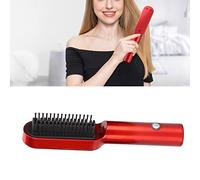 Mini Hair Straightener USB Rechargeable Hair Styling Comb Straight and Curly Hair Dual Purpose Styling Comb for Home Travel