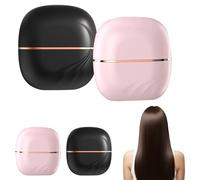 Mini Hair Straightener,Wireless Hair Straightener Brush, 3 Temperature Settings, Anti-Scald Shell, for Women, Girls, Home, Travel, Camping (Pink+Black)