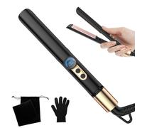 Mini Hair Straighteners, UMIGA Ionic Straightener, Mini Travel Straighteners - 2 in 1 for Short Hair, Ionic, 4 Temperatures, Auto Off 60 mins, LCD Dsplay