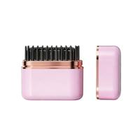 Mini Hair Straightening Brush, Cordless Rechargeable Portable Heated Styling Tool with 3 Heat Settings, 2000mAh Long-Last Battery USB Charging for Travel Home Use (Pink)