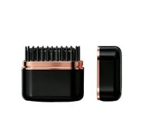 Mini Hair Straightening Brush, Cordless Rechargeable Portable Heated Styling Tool with 3 Heat Settings, 2000mAh Long-Last Battery USB Charging for Travel Home Use (Black)