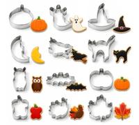 Mini Halloween Cookie Cutter,12 Pieces Stainless Steel Biscuit Cutters Set | For cookies, fondant, pastry baking, heavy duty cookie cutters for decorating halloween treats