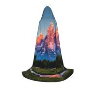 Mini Halloween Hooded Cape Poncho grand teton national park Print Cosplay Cloak Vibrant Patterns for Parties