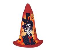 Mini Halloween Hooded Cape Poncho Happy Halloween Print Cosplay Cloak Vivid Pattern For Party