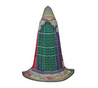 Mini Halloween Hooded Cape Poncho school math Print Cosplay Cloak Vibrant Patterns for Parties