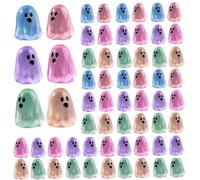 Mini Halloween Resin Glow-in-the-Dark Figurines,1.5cm Small Luminous Ghost Statues for Party Decor, Garden, Dollhouse & Fairy Garden Ornaments,Multicolor Random (100pcs)