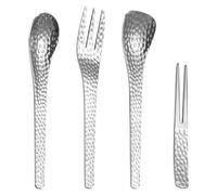 Mini Hammered Tableware Dessert Spoons And Forks | Metal Salad Forks For Pastry Chefs Collectors Restaurants Meetings Birthdays Cafes