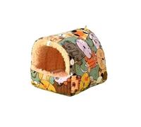 Mini Hamster Bed Hideout - Soft Fleece & Canvas Hamster House for Dwarf Hamsters, Gerbils - Cozy Cage Nest, Warm Pet Habitat(3,L)
