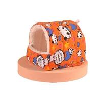 Mini Hamster Bed Hideout - Soft Fleece & Canvas Hamster House for Dwarf Hamsters, Gerbils - Cozy Cage Nest, Warm Pet Habitat(4,L)