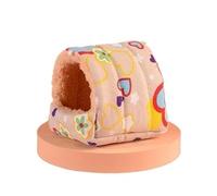 Mini Hamster Bed Hideout - Soft Fleece & Canvas Hamster House for Dwarf Hamsters, Gerbils - Cozy Cage Nest, Warm Pet Habitat(2,L)