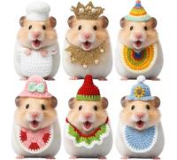 Mini Hamster Hat for Small Animals Hand-Knitted for Reptile Head Chinchilla Halloween (D)