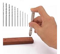 Mini Hand Drill with Keyless Chuck and 10 Pcs for HSS Drill Bits 0.8mm-3.0mm for Wood Plastic Craft Jewelry DIY Projects