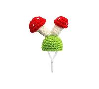 Mini Hand Knitted Hat for Small Animals, Adorable Knitted Hamster Hat with Adjustable Strap, Frog Bunny Rainbow Carrot Mini Hand Knitted Hats for Bearded Dragon Guinea Pig Bunny Lizard Costume Red