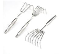 Mini Hand Rake, Cultivator, Garden Tool, Manual Operation, Stainless Steel, Great for Weeding and Turning Soil, Lightweight