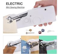 Mini Handheld Electric Sewing Machine Portable Cordless 21x6.5x3.5cm White