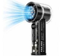 Greenfields Rechargeable Black Portable Fan, Handheld Mini Cooling Fan with 3000mAh Battery, Digital Display, Adjustable Airflow & USB Type-C Charging, Cordless Personal Fan for Office, Travel, Gym