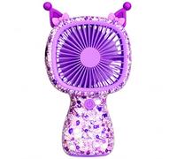 Mini Handheld Fan with LED Lights 3 Speed Rhinestone Portable Rechargeable USB Fan Glitter Diamante Personal Turbo Cooling Fan for Travel Fan Festivals School Office Camping Girls & Kids (PURPLE)