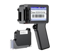 Mini Handheld Inkjet Printer Gun, T1000Plus Handheld Printer Printing Height 0.08-1Inch Small Inkjet Coder with 42ml Fast-Drying Ink for Text QRCode/Barcode/Batch Number/Date Printer with Touch Screen
