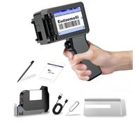 Mini Handheld Inkjet Printer, T1000 Printer Gun with 42ml Fast-Drying Ink Cartridge, Mini Date Printers for Date Coder, QRcode, Barcode, Batch Number, Text, Logo(Black, Printing Height: 0.08-0.5Inch)