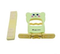 Mini Handheld Mop with Cute Cat Design, Super Absorbent Material and Self Squeeze Feature, Portable Cleaner with Replaceable Head for Efficient Decontamination Tasks (Green and green)
