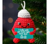 Mini Handmade Crochet Christmas Ornament Gift - Sentimental Neighbor Gifts, Long Distance Friendship Ornament, Family Christmas Decor, Cute Holiday Tree Decoration for Friends Loved Ones