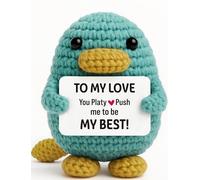 Mini Handmade Crochet Platypus Plush with "TO MY LOVE" Message Card, Romantic & Inspiring Gift for Partner Growth, Anniversary, Valentine's Day, Birthday Gift for Boyfriend, Girlfriend, Husband, Wife