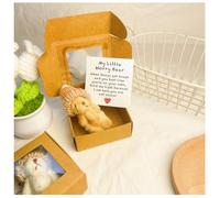 Mini Handmade Plush Teddy Bear with Inspirational Card - Gift Boxed Comfort Toy for Grief, Love & Desk Decor | Sympathy Presents for Women, Valentine’s & Mother’s Day (Brown)