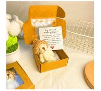 Mini Handmade Plush Teddy Bear with Inspirational Card - Gift Boxed Comfort Toy for Grief, Love & Desk Decor | Sympathy Presents for Women, Valentine’s & Mother’s Day (White)