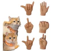 Mini Hands for Cats, Tiny Finger Hands, Little Cat Hands for Fingers, Finger Puppet for Cat Paws, Finger Gloves for Cats, Small Tiny Hands Soft for Cat Massage (6pcs)