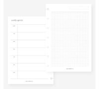 Mini Happy Planner Undated Weekly No.04 with Grid Planner Insert Agenda Refill for 7-Discs Notebook 4.6 x 7