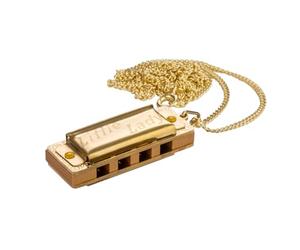 MINI HARMONICAS - HOHNER Little Lady Diatonic Harmonica - GOLD PLATED WITH NECKLACE