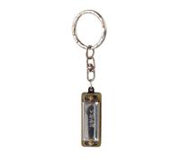 Mini Harmonicas with Keychains, 4 Holes and 8 Tones Funtime Gifts Mini Harmonica Stainless Steel Mini Harmonica for Kids Adults Beginners and Performers (Silver)