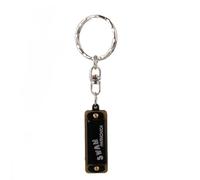 Mini Harmonicas with Keychains, 4 Holes and 8 Tones Funtime Gifts Mini Harmonica Stainless Steel Mini Harmonica for Kids Adults Beginners and Performers (Black)
