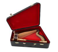 Mini Harp Model Exquisite Craftsmanship Desk Ornaments Basswood Musical Instrument Replica for Home Office Decoration