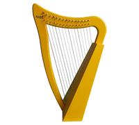 Mini Harp Wooden Instrument 19 Strings Metal Copper Saddle Lyre Harp With Tuning Wrench, Extra Strings, Bag