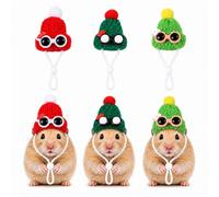 Mini Hat 3 Pack for Small Pets, Hamster Hat Tiny Crochet Hats with Strap for Hamsters Geckos Snakes Photo Props