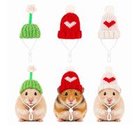 Mini Hat 3 Pack for Small Pets, Hamster Hat Tiny Crochet Hats with Strap for Hamsters Geckos Snakes Photo Props