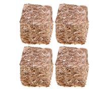 Mini Hay Bale Set - 4 Pieces Straw Blocks, Artificial Harvest Haystack Decoration, Autumn Scene Props | Miniature Farm Display Accessories, Seasonal Table Styling Set, For Puppenha
