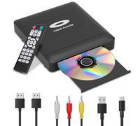 Mini HD DVD Player with Hdmi, Multi Region DVD Player for Smart TV, HDMI/RCA Output Cable Included, 1080P, Breakpoint Memory, Built-in PAL/NTSC, CD Players for Home