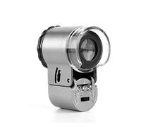 Mini HD Mini Handheld Magnifier, Two-Color Light Source, 50x; Portable Microscope for philatelic Jewelry, Tea Stamps, etc. Stationery Office Supplies Magnifying Glass