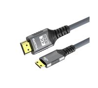 Mini HDMI to HDMI Cable 4K@60Hz High-Speed Braided HDMI-Compatible Cable Bi-Directional Adapter Converter for HDTV Tablet Camera(1m)