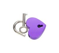 Mini Heart Shape Padlock with Key, Suitcase Padlock Jewelry Box Heart Shape Padlock, Metal Mini Wedding Love Heart Lock(purple)