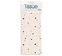 Mini hearts cream Printed Patterned Tissue Wrapping Paper Deva Designs 4 Sheets 50 x 70 cm